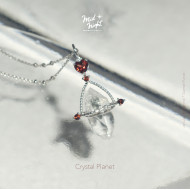 January Birthstone-Garnet Crystal Planet Necklace